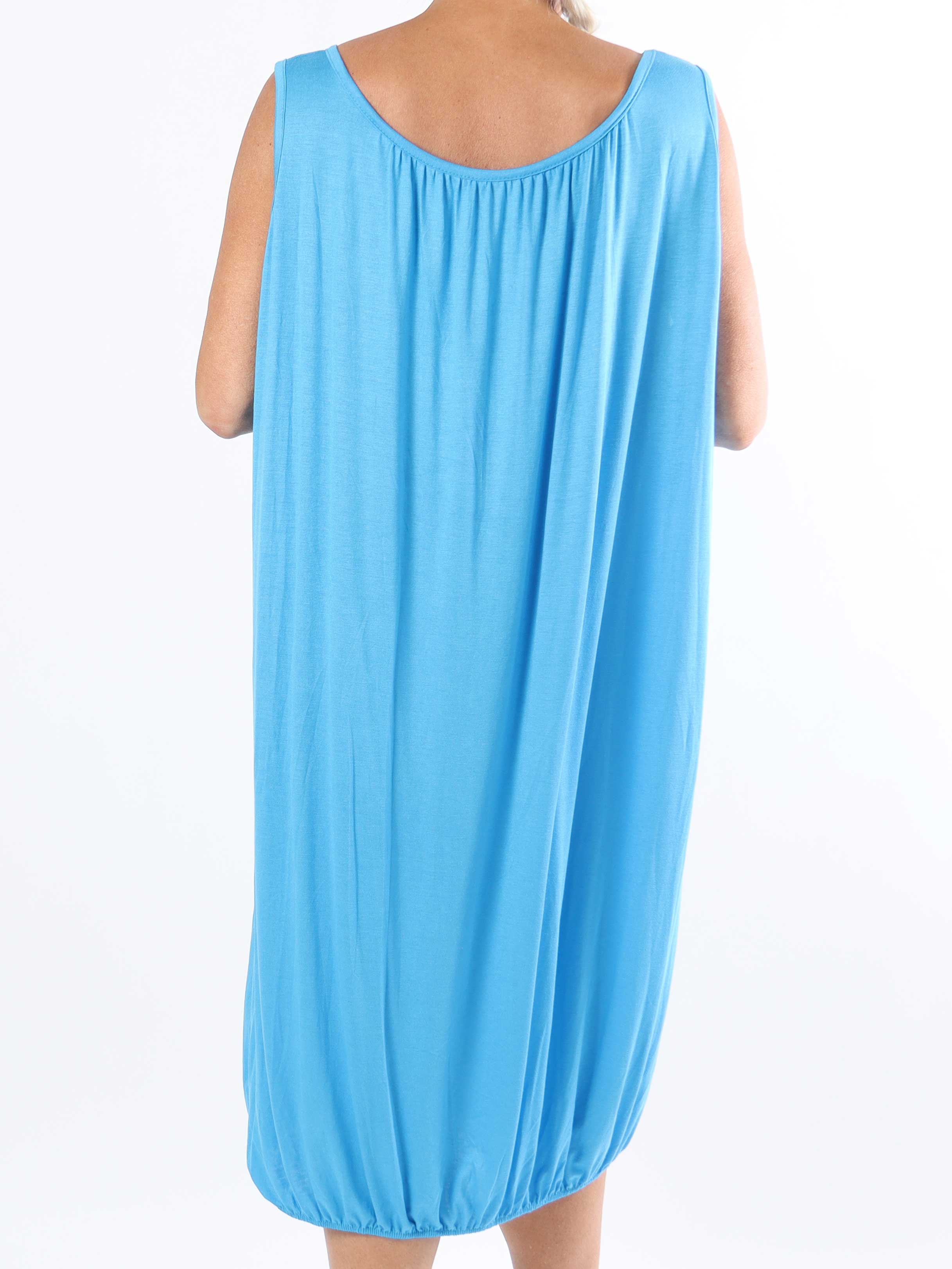 Miracle Sleeveless Dress - Basic klänning i viskos med resår nedtill